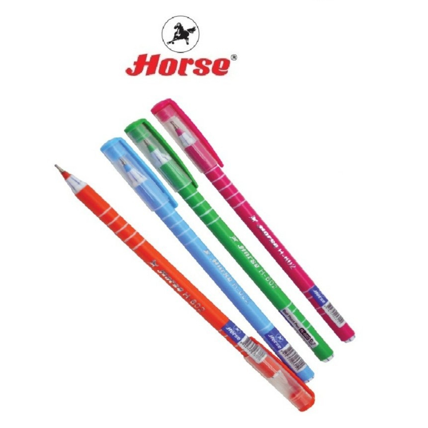 HORSE (ตราม้า) ปากกาลูกลื่น แบบปลอก 0.5 มม. H-07  ตราม้า หมึกน้ำเงิน จำนวน 1 ด้าม