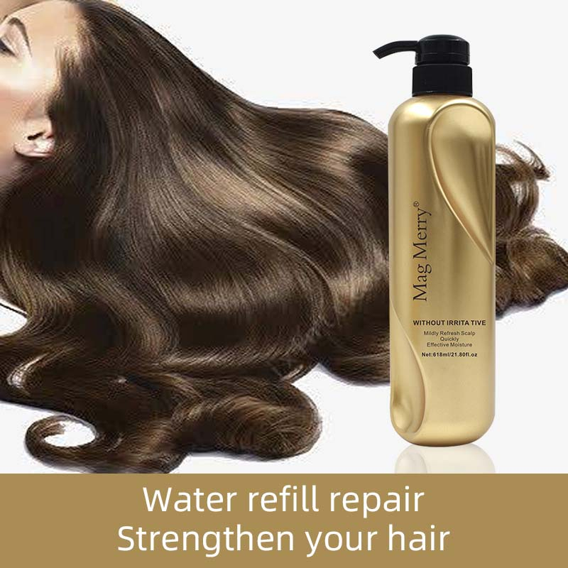ครีมหมักผม เคราติน เคลือบแก้ว Mag Merry Keratin เฟคชู เฟคซู แบบขวด 618 ml.