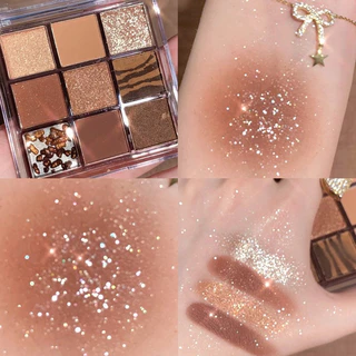 S-02🌟DIKALU พาเลทอายแชโดว์ 9 สี ประกายแววาว ประกายชิมเมอร์ ทาตา กันน้ำ กันเหงื่อ ติดทนนาน ขนาดพกพา มีให้เลือกถึง 12เบอร์
