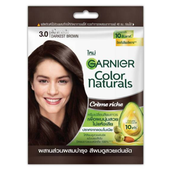 การ์นิเย่ครีมเปลี่ยนสีผม Garnier Color Naturals #3.0 สีน้ำตาลเข้ม