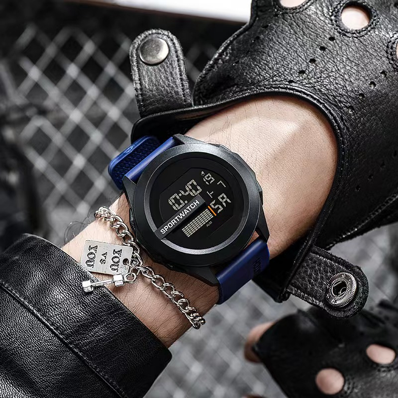 Sportwatch 1 นาฬิกาข้อมือดิจิทัล ดิจิตอลสายยาง สําหรับผู้ชาย  นาฬิกาแฟชั่นกีฬา กันน้ำจับเวลาตั้งปลุกได้ ส่งจากกทมด่วน