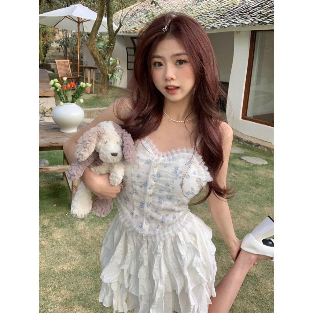 เสื้อลูกไม้ มีฟองน้ำสม็อคหลังแต่งลูกไม้ สายปรับได้ สม็อคหลัง น่ารักมากๆ
