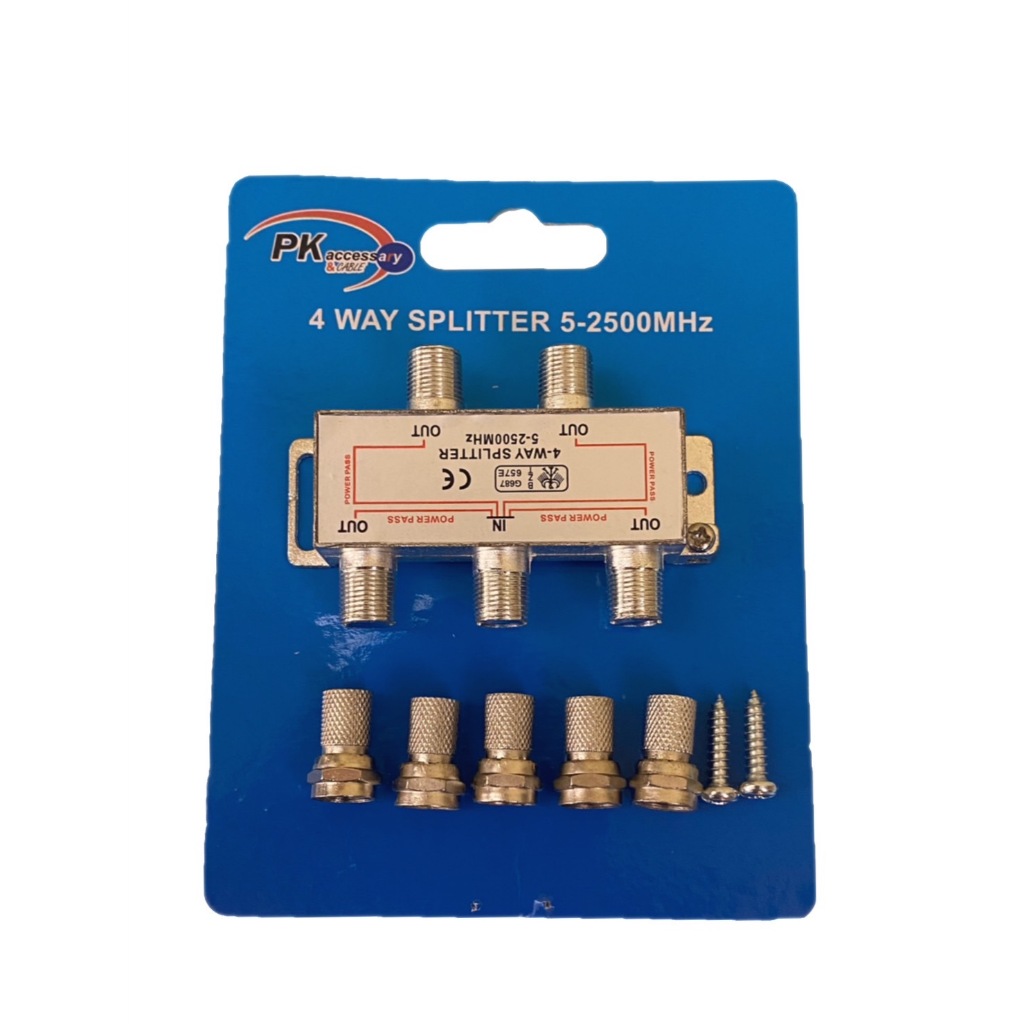 lxj999🚚✔(ส่งไว)PK ตัวแยกสัญญาณดาวเทียม4 ทาง (4WAY SPLITTER 5-2500MHZ)