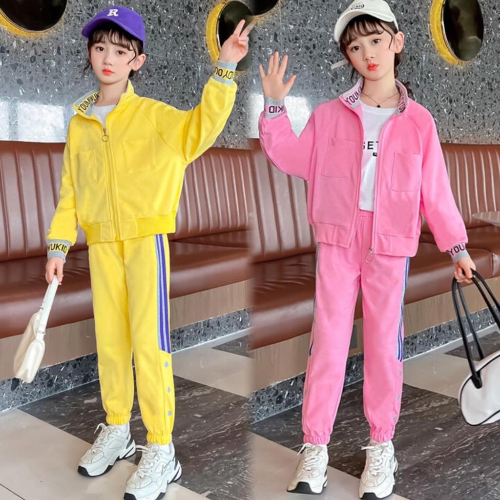 ชุดเซ็ทเด็ก 2 ชิ้น เสื้อแขนยาว+กางเกงขายาว กันหนาว กันลม ซิปหน้าเอวยืด ผ้าดีนุ่ม ML-63