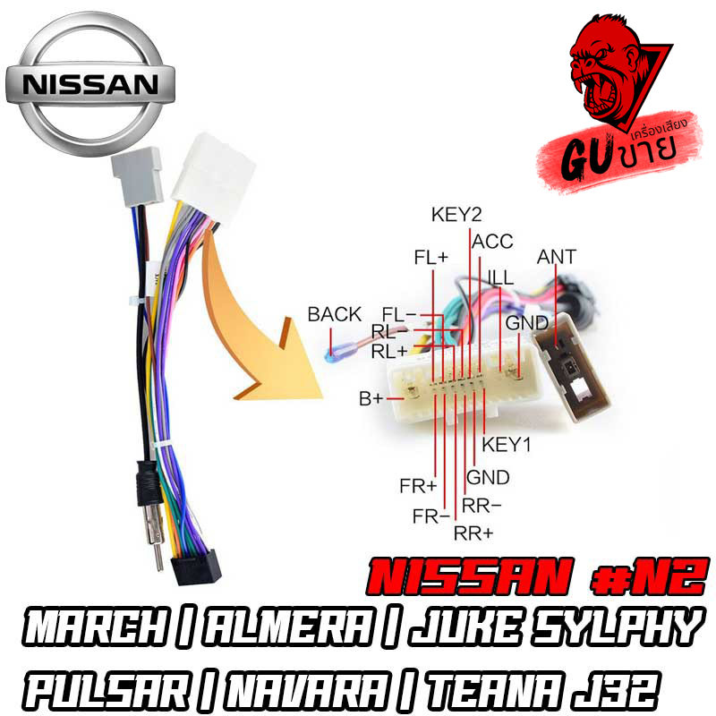 ปลั๊กตรงรุ่นจอแอนดรอย ไม่ต้องต่อสาย มาพร้อมปลั๊กเสา FM 16pin Andriod ปลั๊กวิทยุ NISSAN N2 MARCH ALMERA JUKE SYLPHY