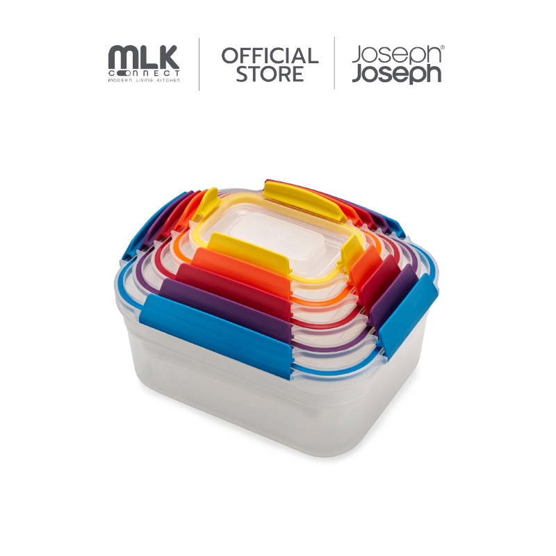 Joseph Joseph ชุดกล่องเก็บอาหาร 5 ชิ้น 5 ไซซ์ รุ่น Nest เก็บซ้อนกันได้ คละสี N81081