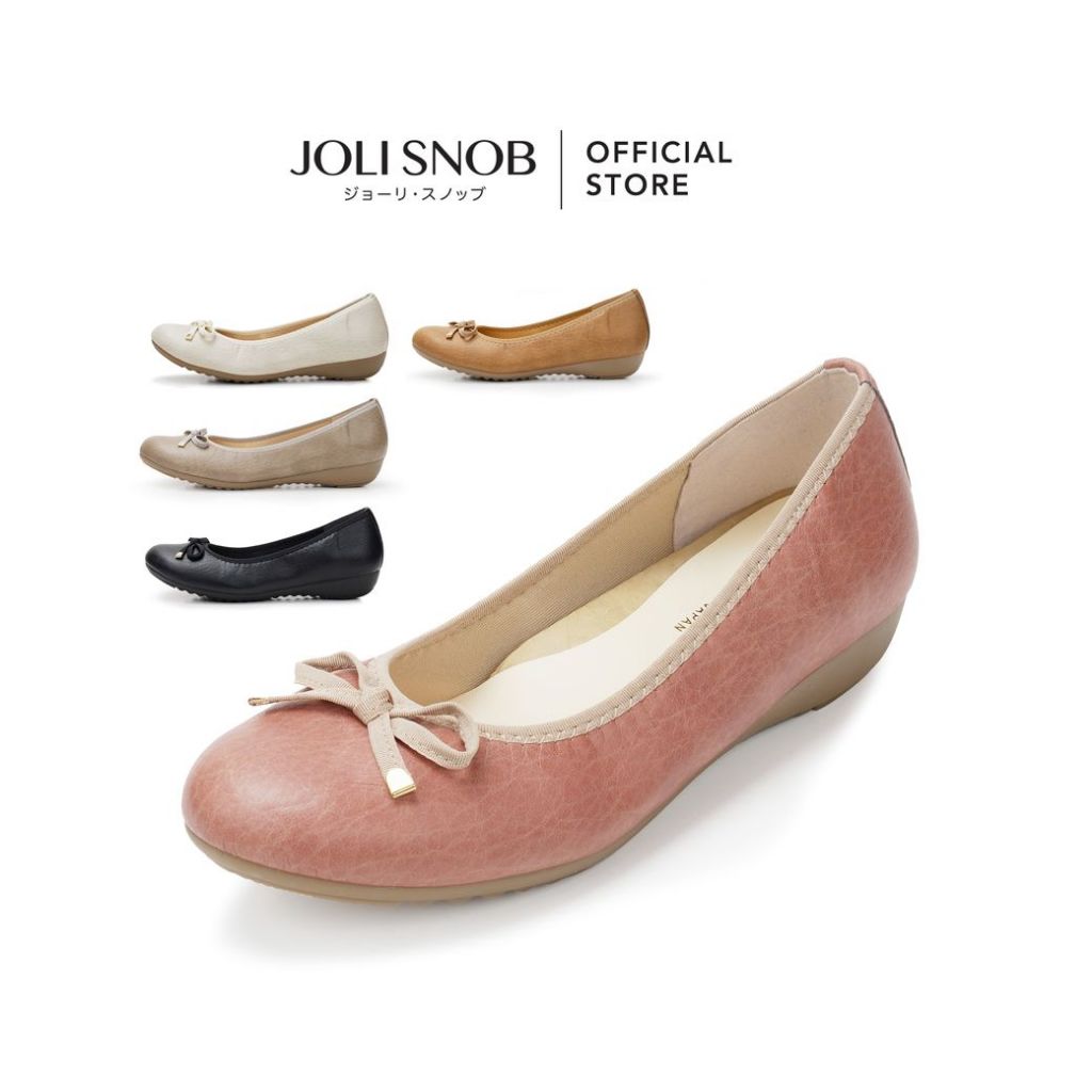 JOLI SNOB | Comfort Flats รองเท้าคัทชู ส้นแบน ใส่สบาย ผู้หญิง Made in Japan | 「Chikyu Bow」 ACT-39076