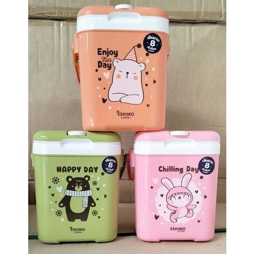 ESKIMO KC-210 - KC-215กระติกน้ำเก็บความเย็นเอสกิโม แบบพกพา ขนาด2ลิตร ลายการ์ตูน มีหูหิ้ว มีช่องสำหรับใส่หลอด