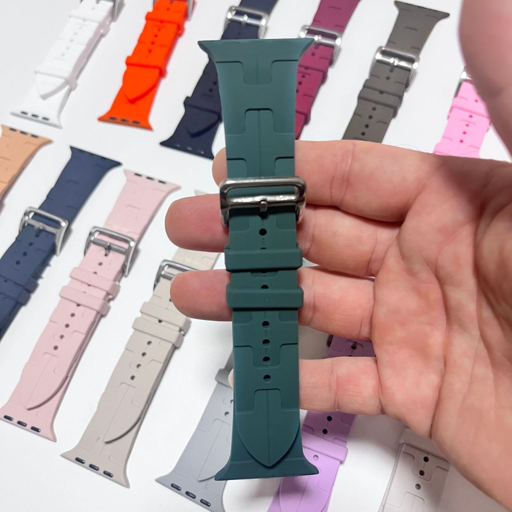 สายซิลิโคนระบายอากาศ 49mm46mm45mm42mm41mm40mm38mm44mm สายซิลิโคนแฟชั่น iwatch10/9/8/7/6/5/4/3/2/1/se