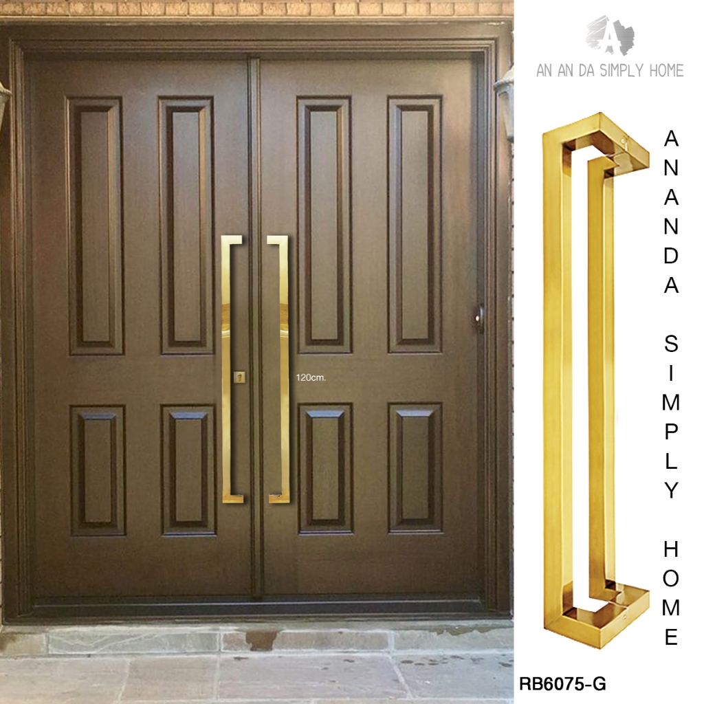 🔸 มือจับประตูสแตนเลส SUS304 สีทอง ยาว 120 ซม. #RB​ 6075-G