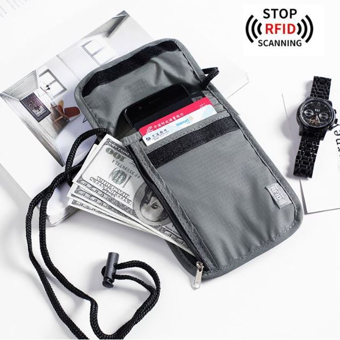 SM กระเป๋าใส่พาสปอร์ต แบบห้อยคอ ปลอดภัย กระเป๋าใส่เอกสารการเดินทาง รุ่น WLP-016 (W4-021) PASS จากร้า