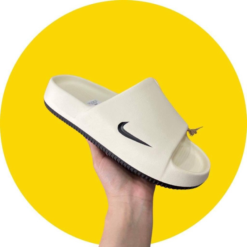 ชนShop🔥 รองเท้าแตะ NIKE CALM SLIDE 🌟ผิวหยาบ พื้นโลโก้ มีป้าย รองเท้าแตะพื้นสูง 🌟รุ่นใหม่ นิ่มมาก