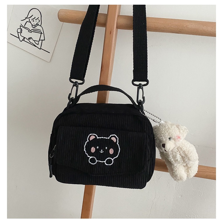 (B165#)กระเป๋าผ้าแคนวาส เวอร์ชั่นเกาหลีสด กระเป๋าสะพายข้างนักเรียน ทันสมัยและหลากหลาย