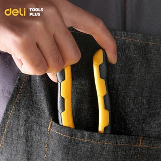 Deli คีม คีมปากแหลม คีมปากจิ้งจก ตัดโลหะ ปากเฉียง 6 7 8 นิ้ว แข็งแรง ทนทาน Combination Pliers