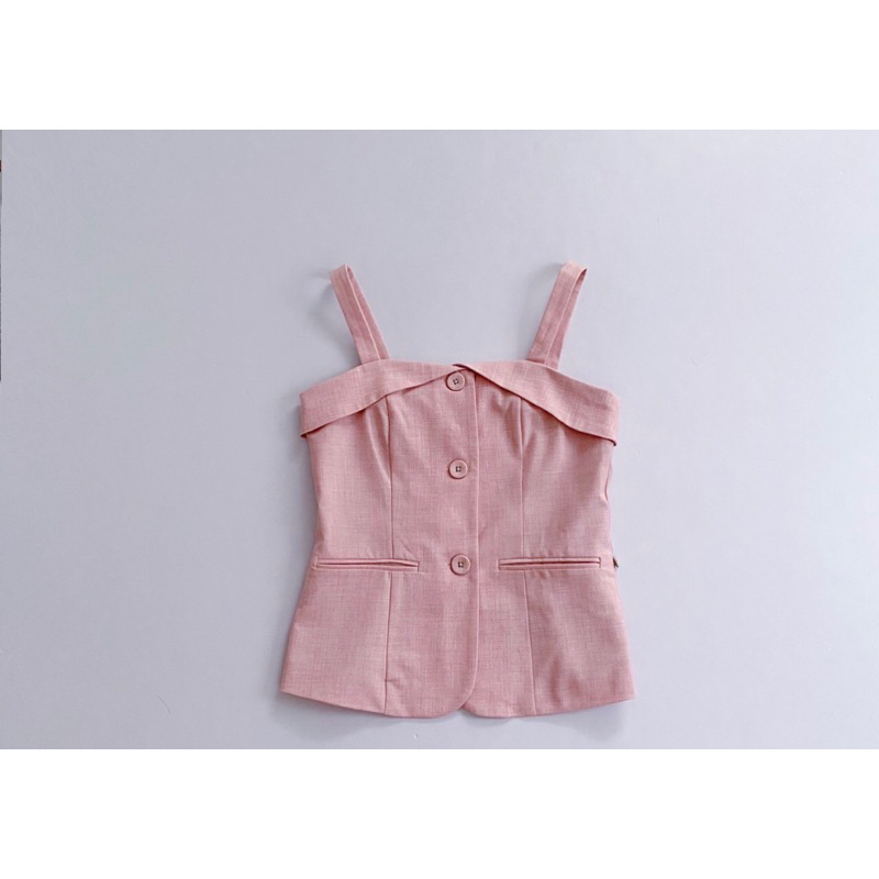 เสื้อสายเดี่ยวสีชมพูFfashion