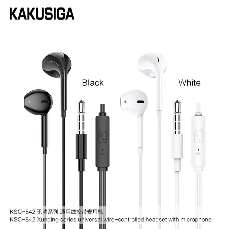 หูฟัง 3.5mm Stereo Soundรองรับมือถือมีประกันใช้ได้ทั้งiOSกับAndroidเสียงมาตรฐานมีปุ่มรับสายกับวางสาย