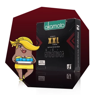 Okamoto XXL ถุงยางอนามัย ใหญ่พิเศษ บางที่สุด ผิวเรียบ ขนาด 57 มม. บรรจุ 1 กล่อง (3 ชิ้น)