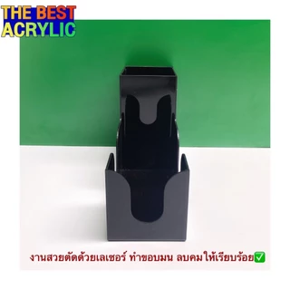 Thebesy acrylic กล่องใส่หลอด 1 ช่องใส่ทิชชู่พันแก้ว 1 ช่อง มีให้เลือก 10 สี ขนาด 27.5 x 10 x 18 cm.