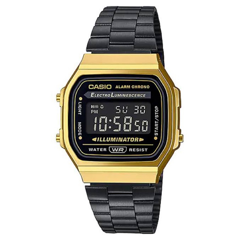 Casio A168WEGB-1B ดำทอง