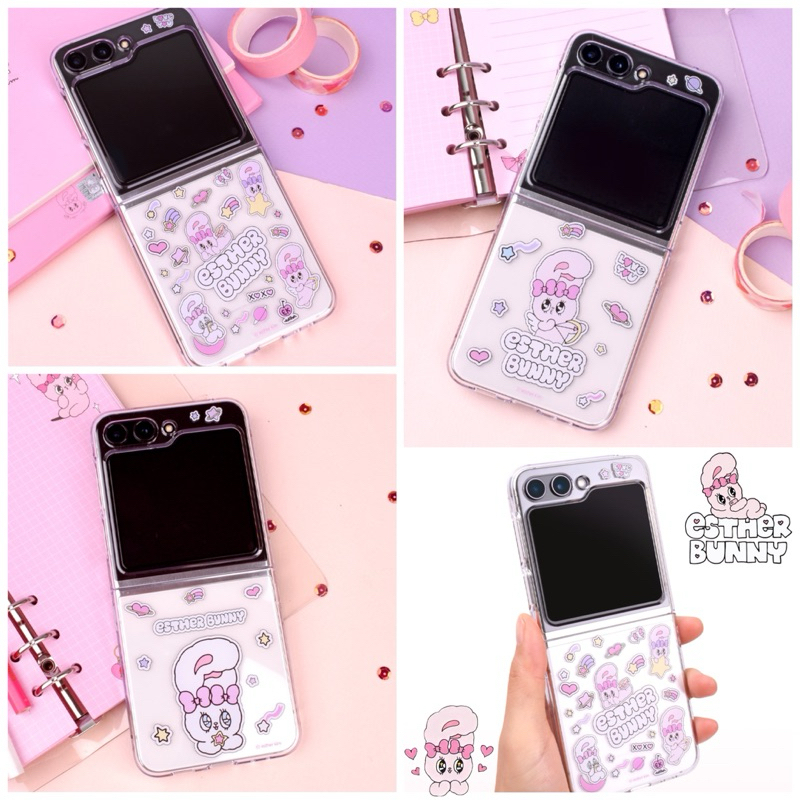 💖พร้อมส่ง💖 Esther Bunnyเคส Milky Way Clear Case สำหรับ Z Flip6 / 5