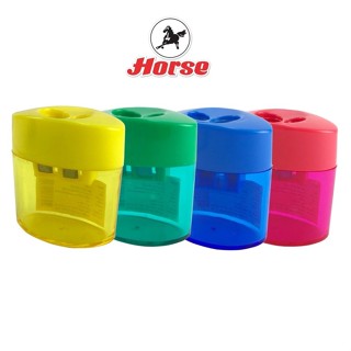 Horse ตราม้า กบเหลาดินสอ 2 รู แบบพลาสติก H-859-1 คละสี จำนวน…