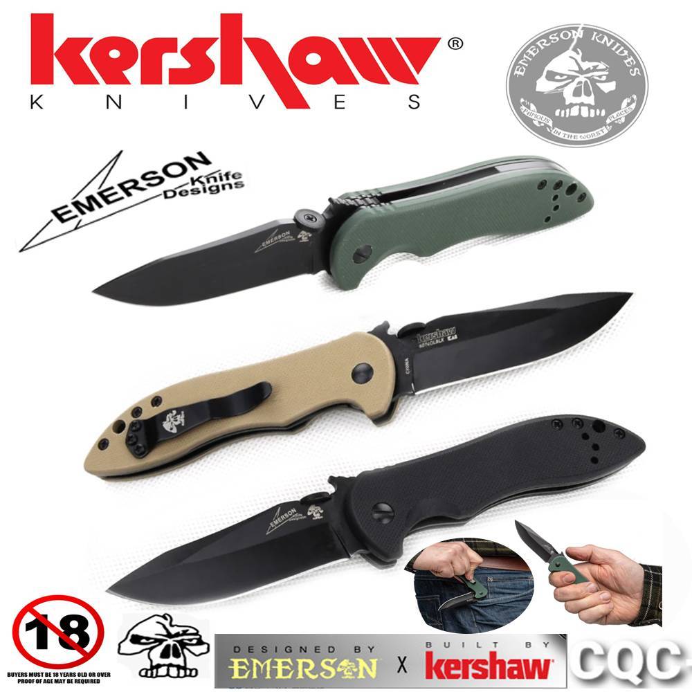 มีดพับ มีดพก มีดเดินป่า Kershaw Emerson Design Knife CQC Series Design Knife Liner lock. Reversible pocketclip Folding K