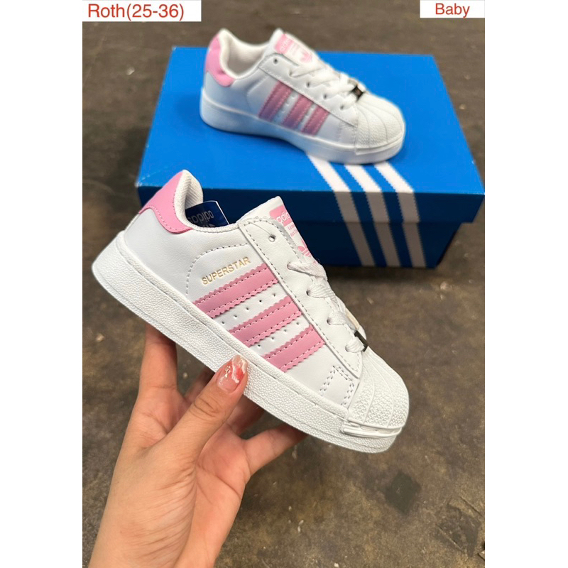 สินค้าพร้อมส่ง รองเท้าผ้าใบของเด็กซุปเปอร์สตาร์ผู้หญิงและผู้ชาย(25:36)