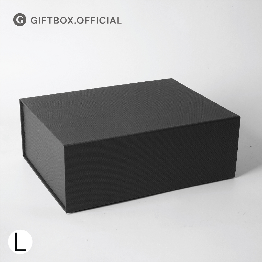 Gift box - Magnetic foldable box - Black : size L กล่องพับได้ กล่องแม่เหล็ก ของขวัญวันเกิด (01L221)