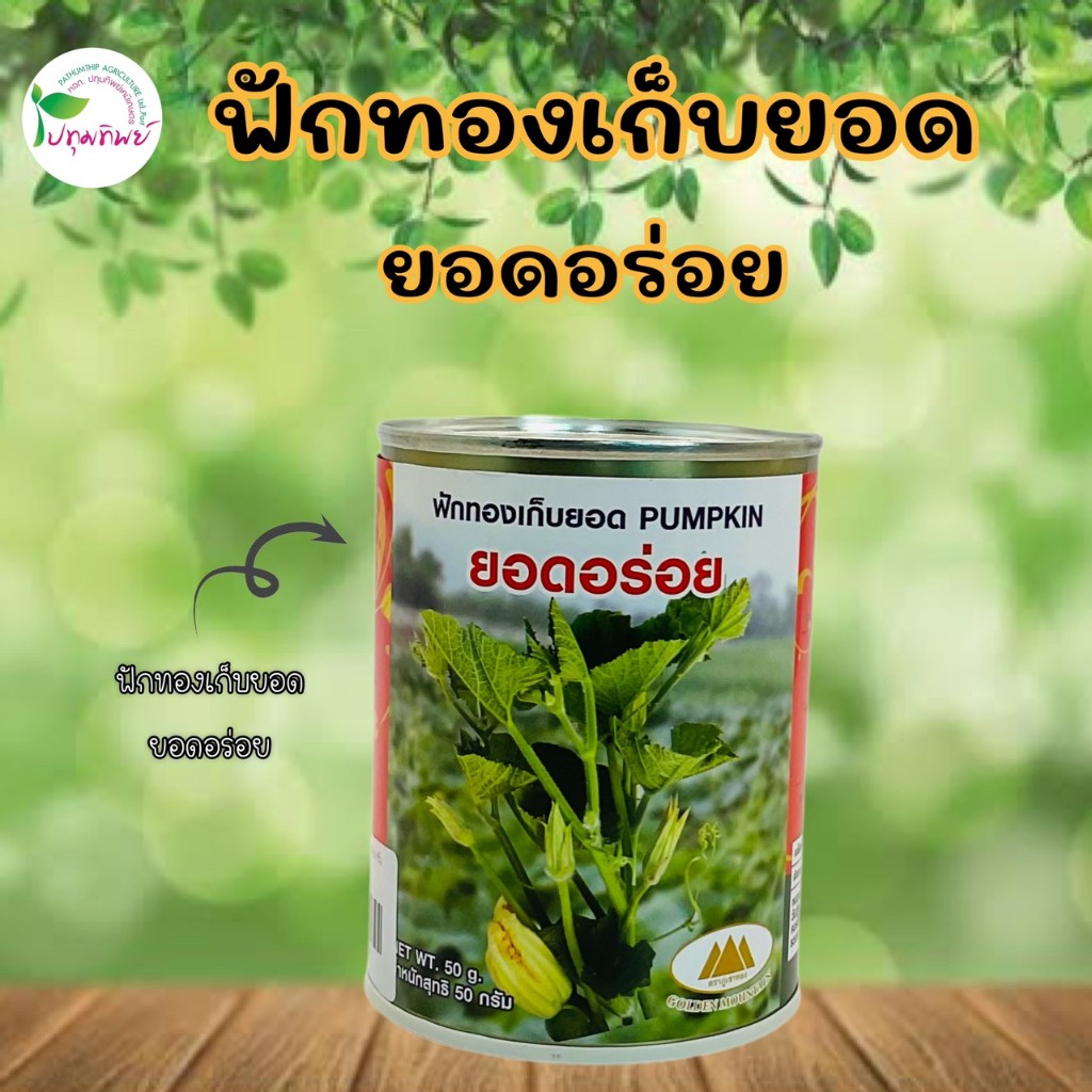 เมล็ดพันธุ์ฟักทองยอดอร่อย ขนาด 50 กรัม ตราภูเขาทอง