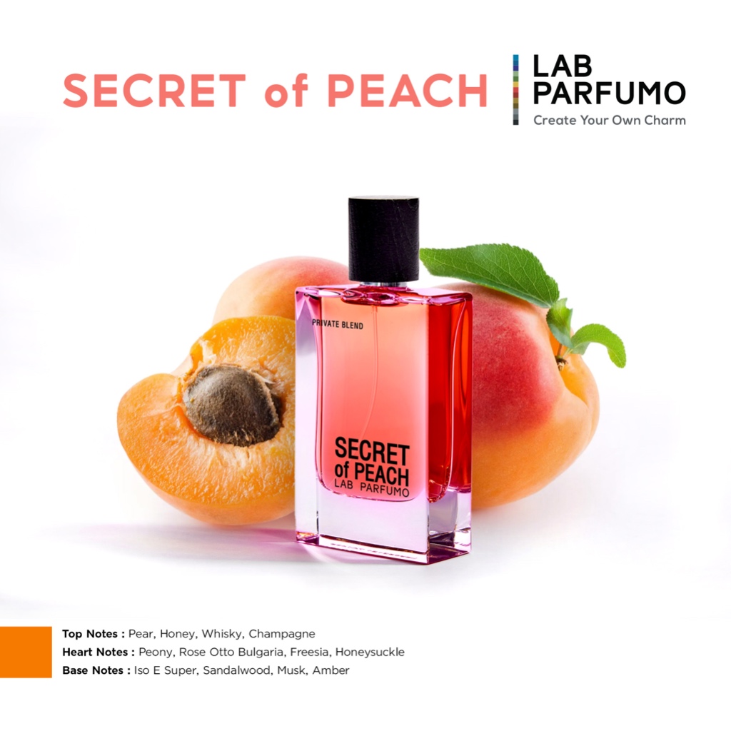 Secret of Peach by LAB PARFUMO, น้ำหอมกลิ่นพีช ที่สะกดใจคุณ (ขนาด 30ml, 50ml) เซ็กซี่ นุ่มนวล อ่อนเยาว์ น่าทะนุถนอม