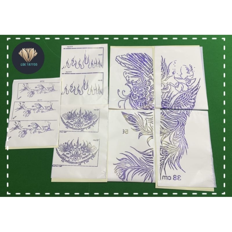 ลายสัก แบบ 4 แผ่นต่อกัน แบบเต็มหลัง​👨‍🎨สั่งทำได้​✨ก๊อปปี้ลายสัก พร้อมแบบสัก กระดาษลอกลายสัก Spirit พร้อมแบบสัก