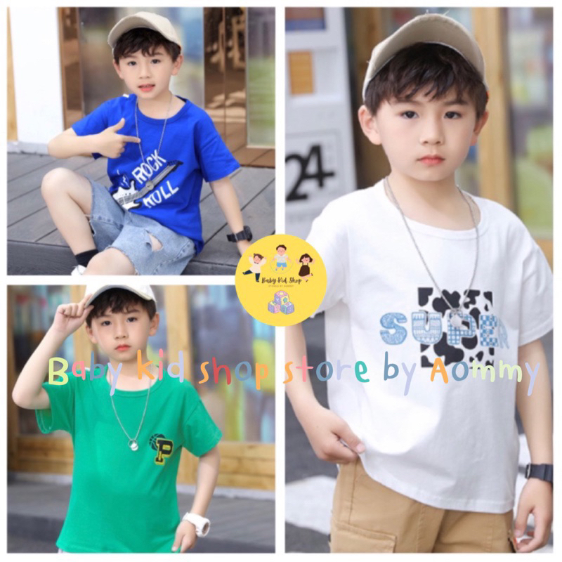 (พร้อมส่ง) เสื้อยืดผ้าคอตตอนเด็กผู้ชาย เด็กผู้หญิง หลายแบบหลายสี เนื้อนุ่มใส่สบาย