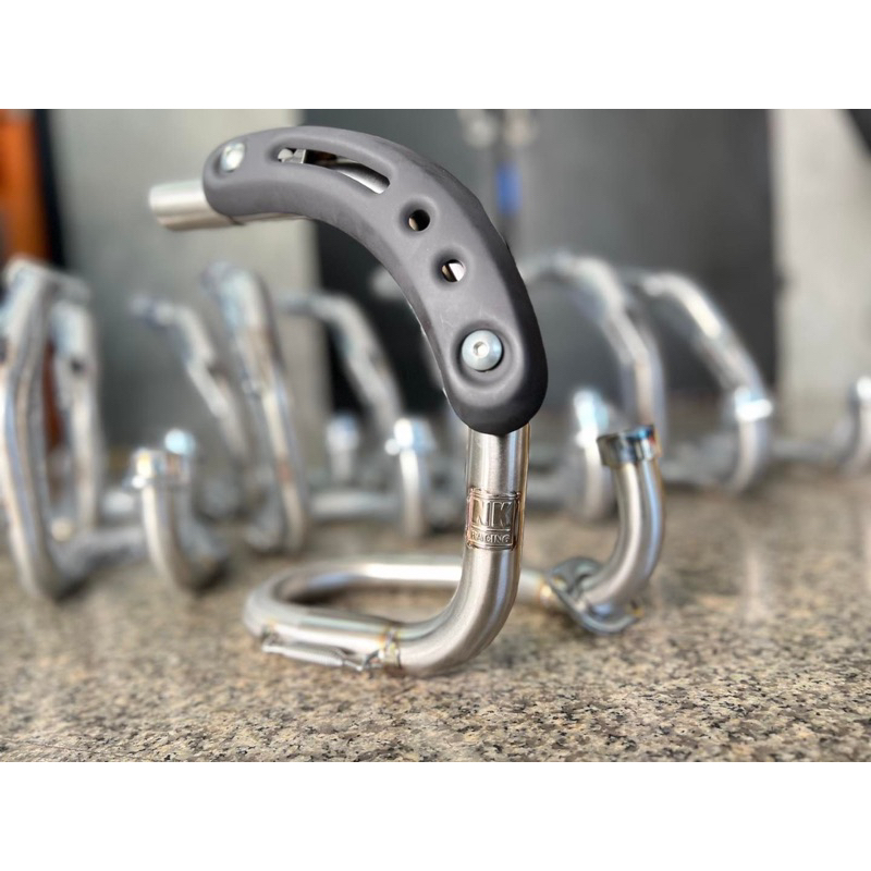 คอท่อไอเสีย Dax125 สำหรับรถลูกเดิม พร้อมแผ่นกันความร้อนคอท่อไอเสีย