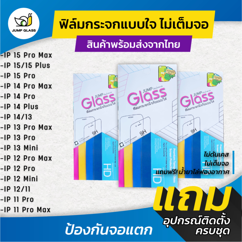 ฟิล์มกระจกนิรภัยไม่เต็มจอ รุ่น iPhone 15 Pro Max/14 Plus/13 Pro Max/13 Mini/12 Pro Max/12 Mini/11 Pro Max/11/13/14 Pro