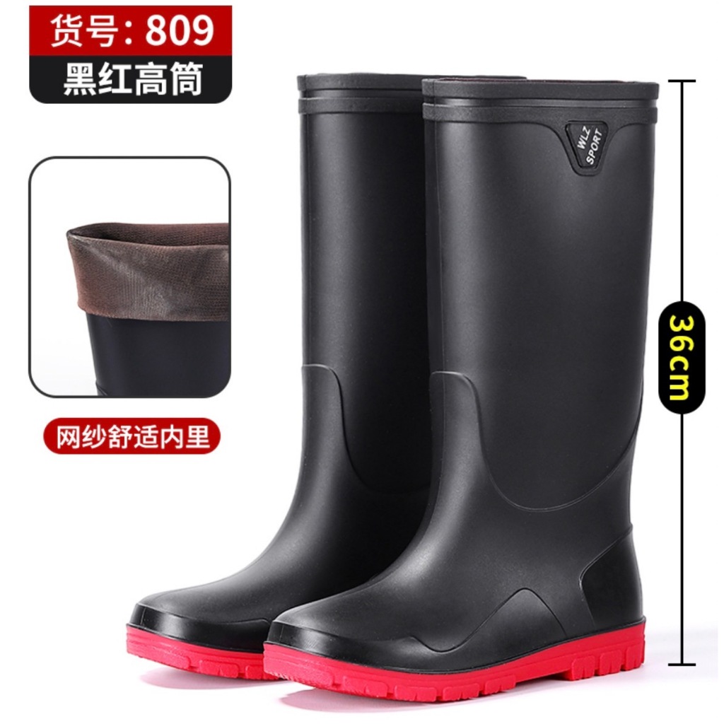 รองเท้าบู้ทสูง ใส่ได้ทั้งชายเเละหญิง กันน้ำ มีซับใน มีกันลื่น รหัส809