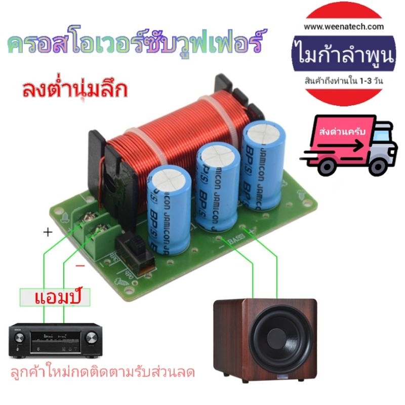 crossover (รุ่นWEAH-85 ซับวูฟเฟอร์ ) 4-10นิ้ว 200w network ความถี่ต่ำเสียงนุ่มลึก 50-52hz ไมก้าลำพูน