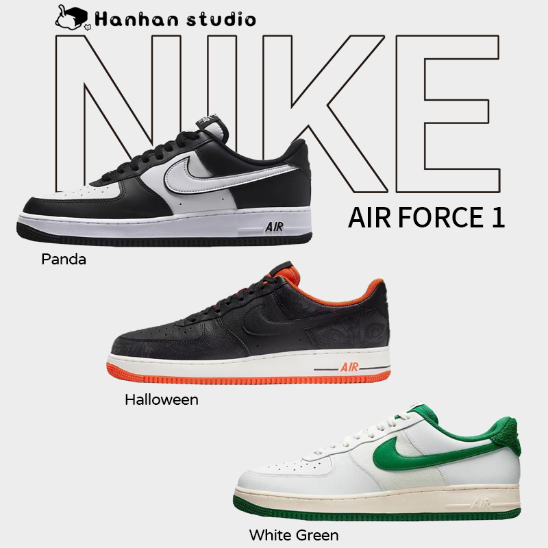 sneakers Nike Air Force 1 Low panda halloween white green