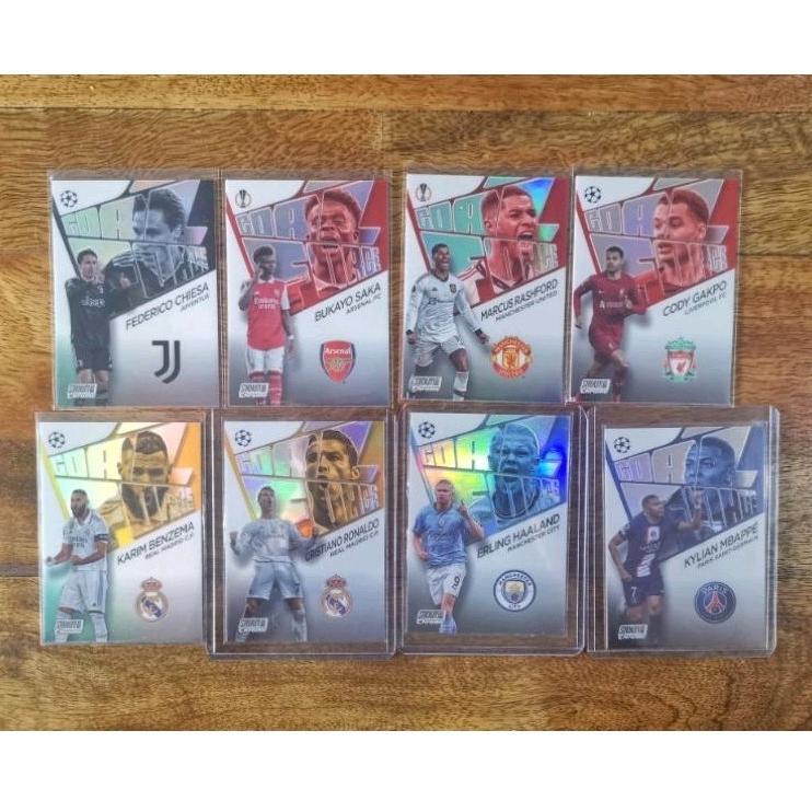 ขาย การ์ด Topps Stadium 2022-23 Goal Force insert Man U Liverpool Man City Ronaldo Haaland Mbappe Sa