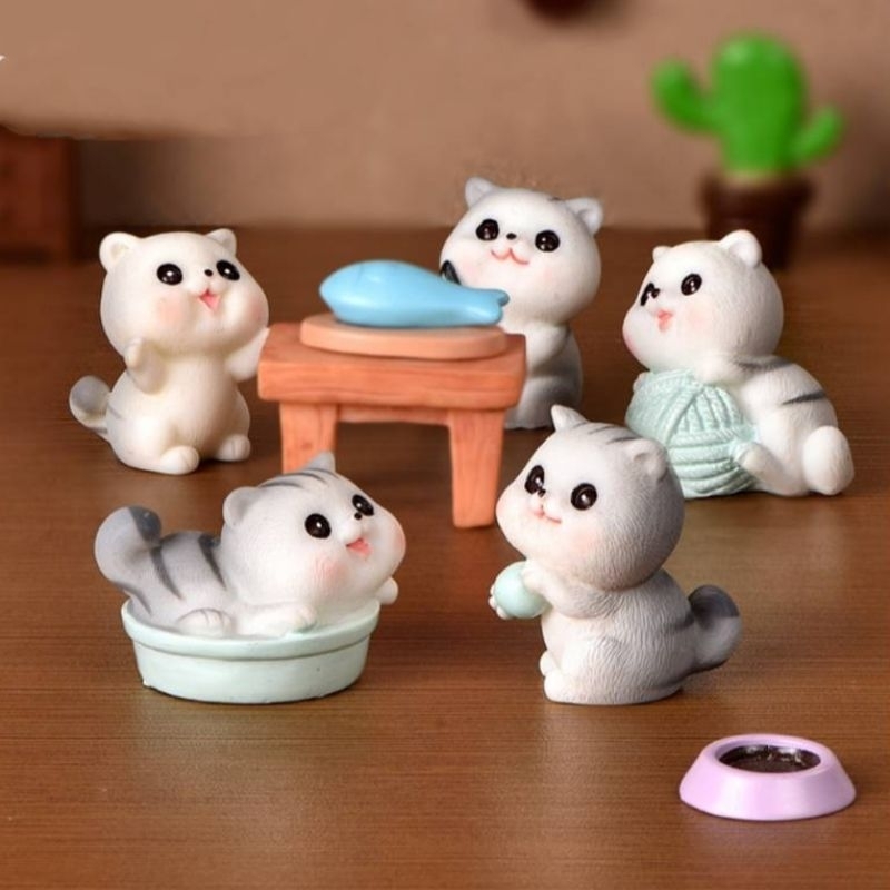 แมว ตุ๊กตาแต่งสวนจิ๋ว สวนถาด ขนาดเล็ก