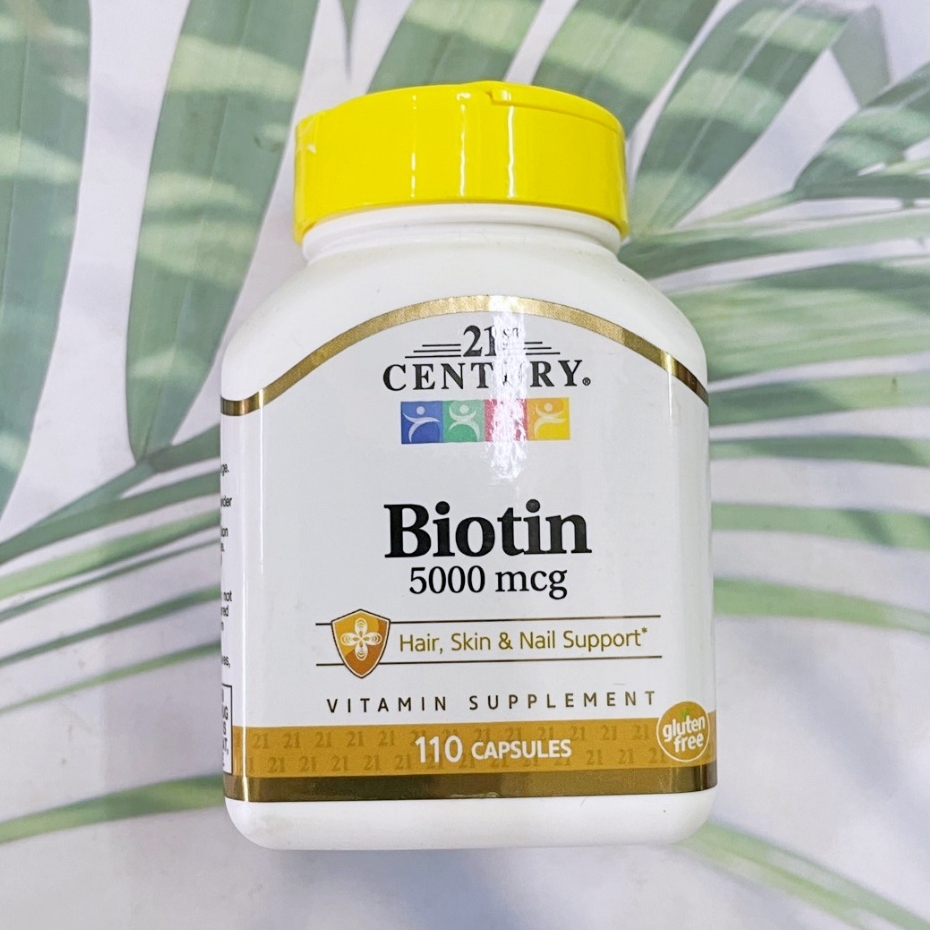 60% OFF ราคา Sale!! EXP:04/2024  ไบโอติน Biotin 5000 mcg 110 Capsules  (21st Century®)