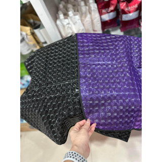 ผ้าคลุมเคมีจัมโบ้ แบบผ้าเด้ง ดำ/ม่วง