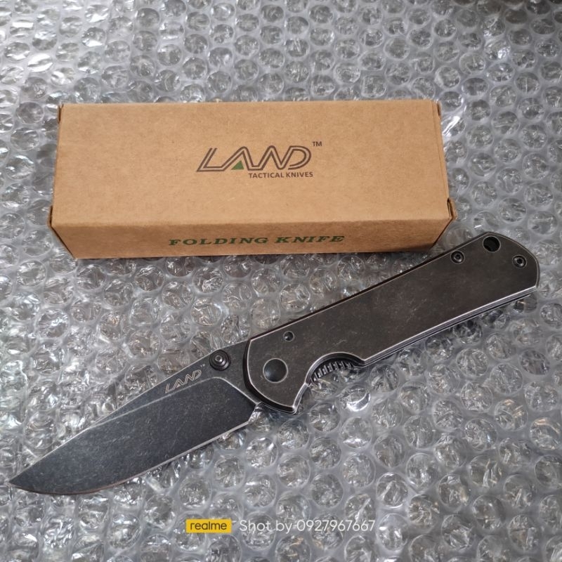 [Genuine] มีดพับ Land รุ่น 811 ใบมีดสแตนเลส ระบบ Frame Lock Stainless Steel Folding Knife (ใบ/ด้ามสแตนเลส)