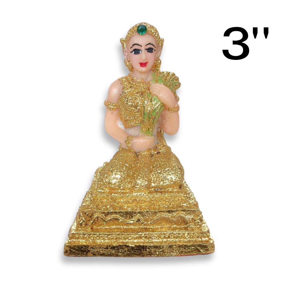พระแม่โพสพ  ปิดทอง กว้าง 3นิ้ว สูง 6นิ้ว