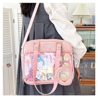 [พร้อมส่ง] 💟 Ita Bag กระเป๋าสะพาย หนัง PU พร้อมใบเล็กรูปหัวใจ ใส่ตุ๊กตา เข็มกลัด กันน้ำ กันฝุ่น