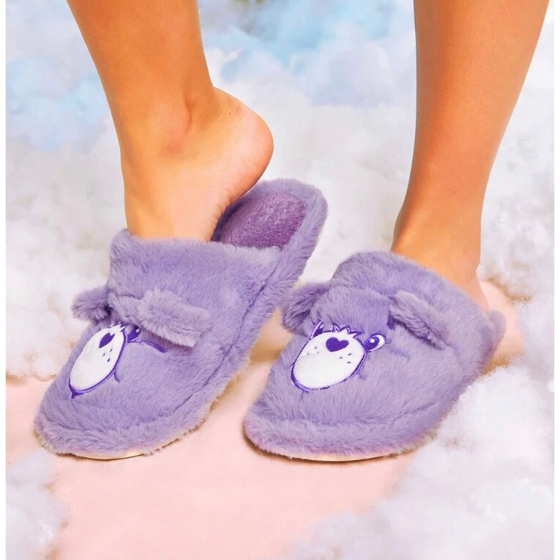 ลิขสิทธิ์แท้ 💯 Care Bears แคร์แบร์ 🌸 รองเท้าใส่ในบ้าน ลายหมีแคร์แบร์ Slipper สลิปเปอร์ รองเท้าขนนุ่ม สีชมพู สีม่วง