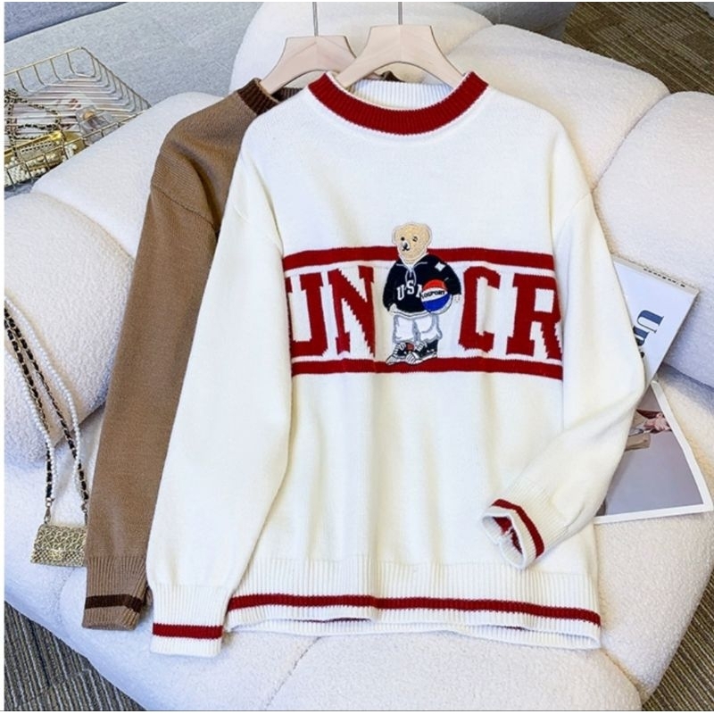 สเวตเตอร์คอกลม ผ้าหนานุ่ม Unic