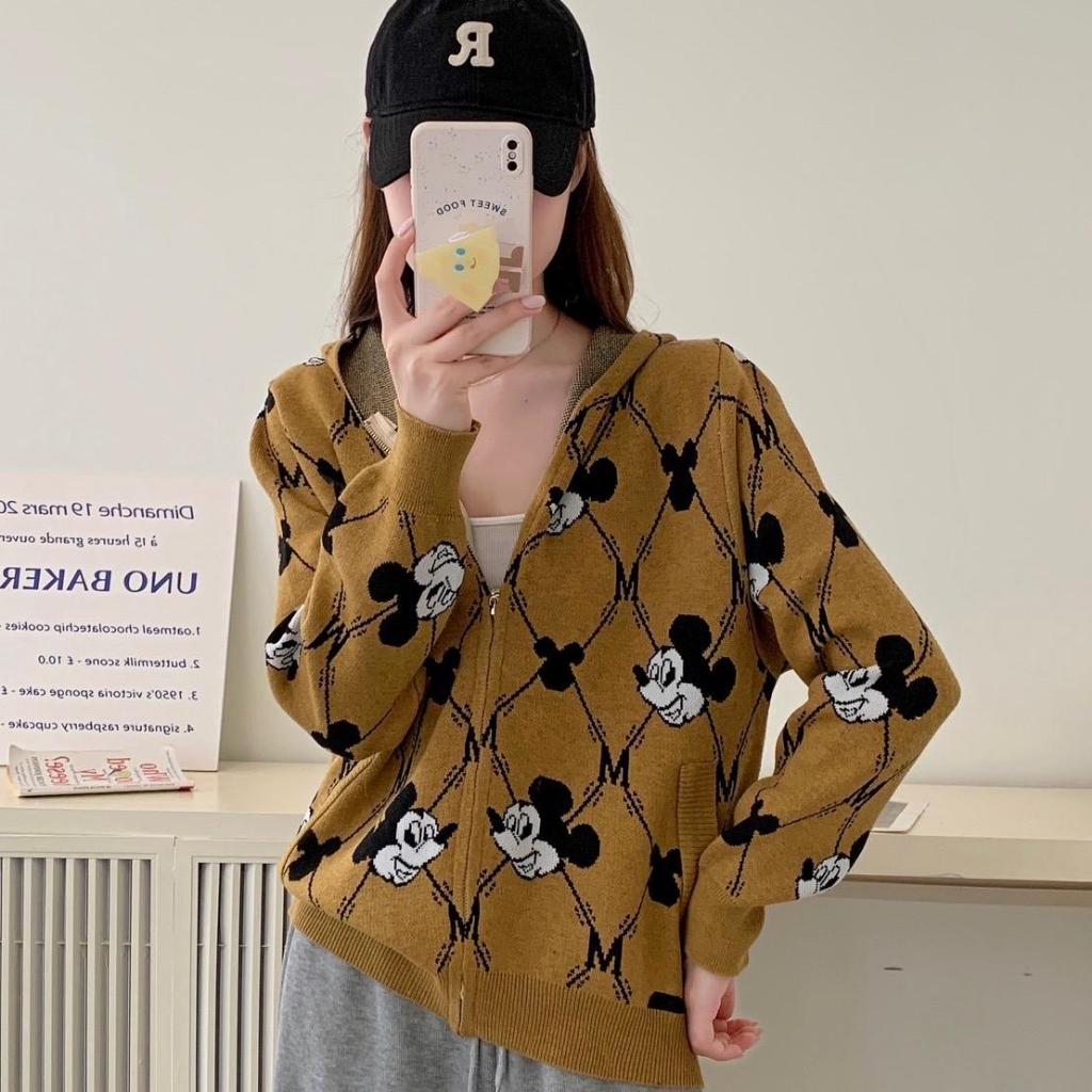 M66 เสื้อคลุมแขนยาวผ้านุ่ม มีซิปมีหมวกรุ่นมิ๊ก [อก42-ยาว23]