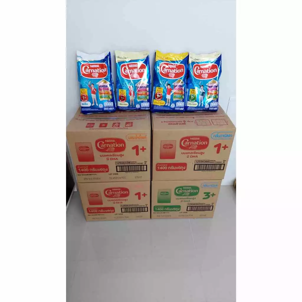 คาร์เนชัน พลัส สมาร์ทโก 1+และ3+ ขนาด 1400 กรัม/(1 ถุง) รสน้ำผึ้ง,จืด,วานิลลา