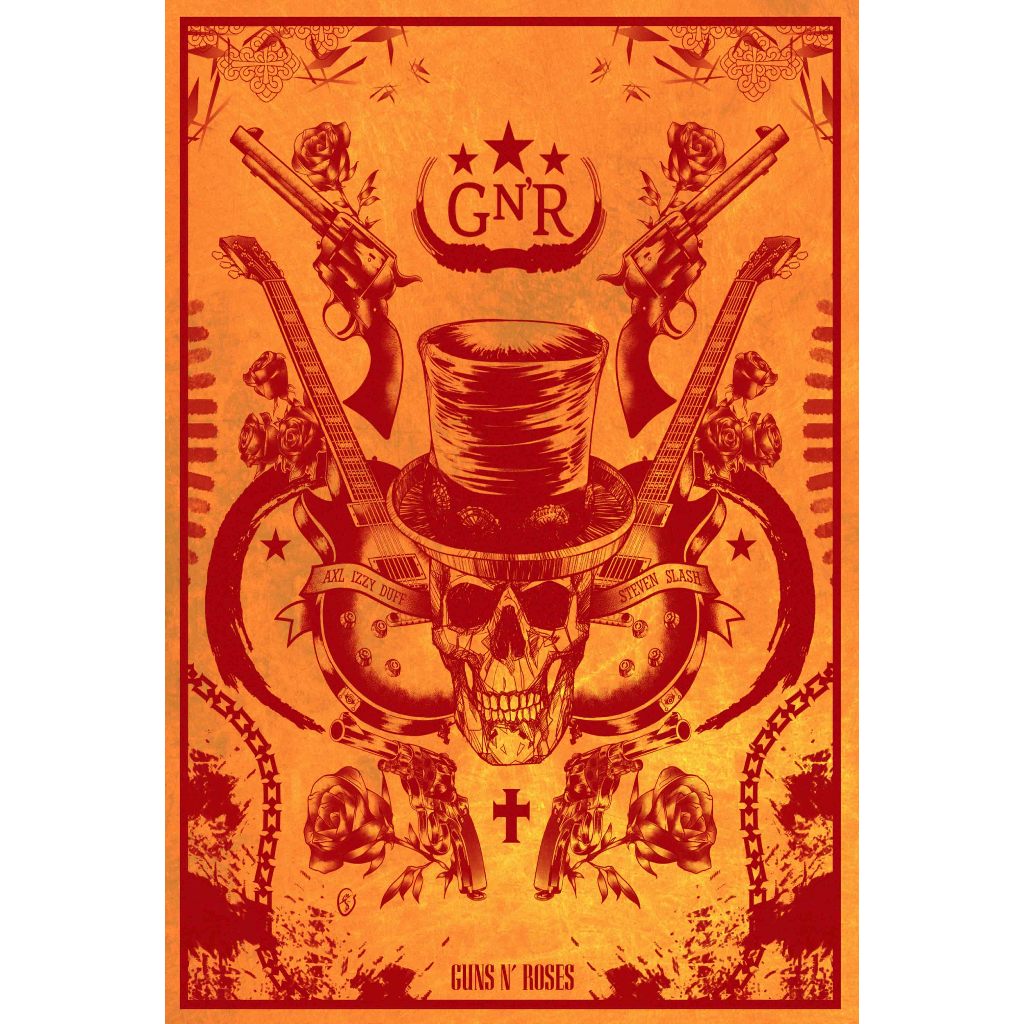 โปสเตอร์ Guns N' Roses โปสเตอร์ติดผนัง ของแต่งบ้าน วอลเปเปอร์ รูปภาพผนัง รับทำโปสเตอร์  Poster โปสเต