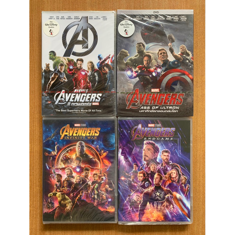 DVD : Avengers ภาค 1, 2 Age of Ultron, 3 Infinity War, 4 Endgame อเวนเจอร์ส [มือ 1] Marvel / ดีวีดี หนัง แผ่นแท้ ตรงปก